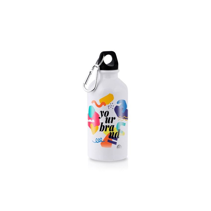 Ollaf Gourde en aluminium, 400 ml pour sublimation avec mousqueton