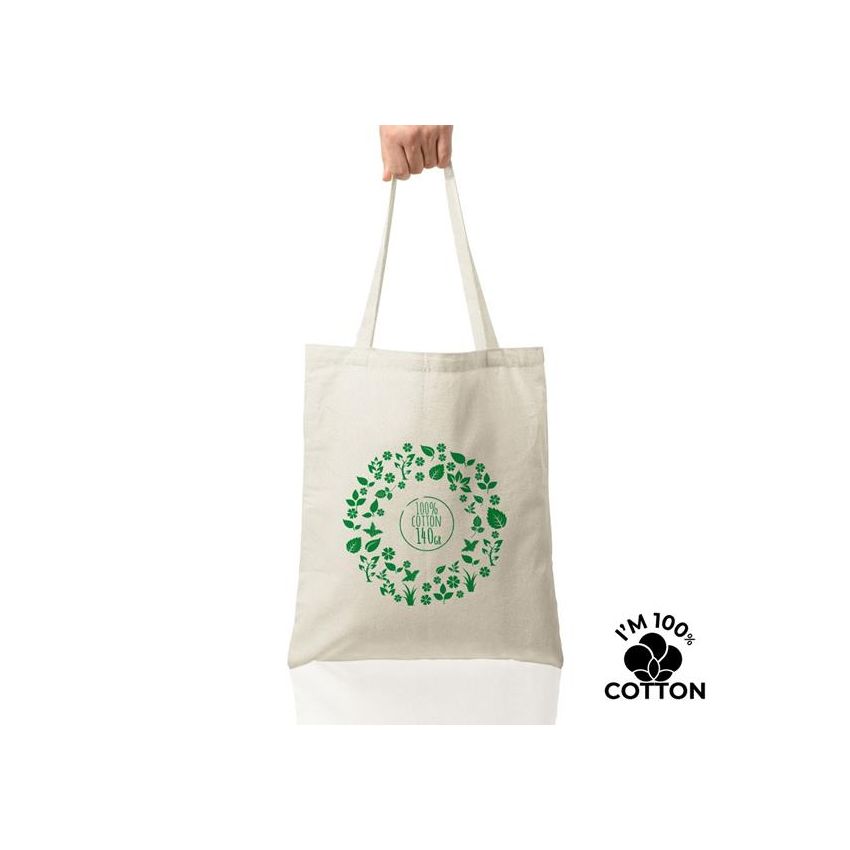 Coton140 Sac à anses longues 100% coton 140g