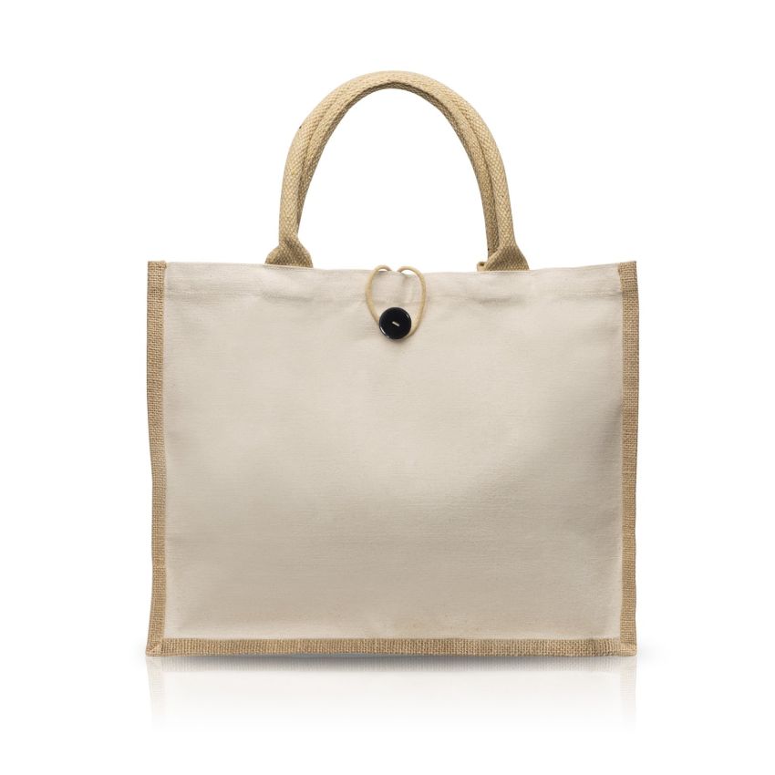 Jutecot Sac en jute, avec toile 100% coton