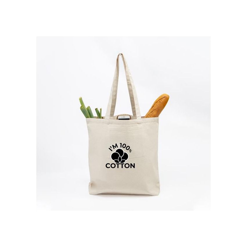 Canvashop Sac en toile 100% coton, avec poche intérieure