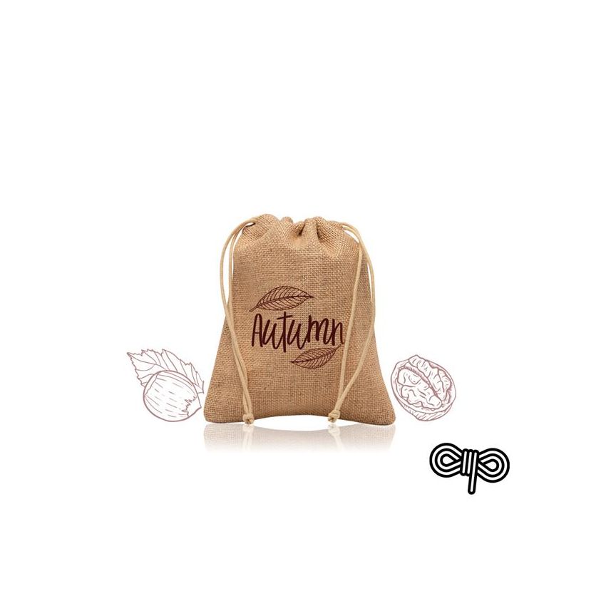 Petit sac en jute avec cordons