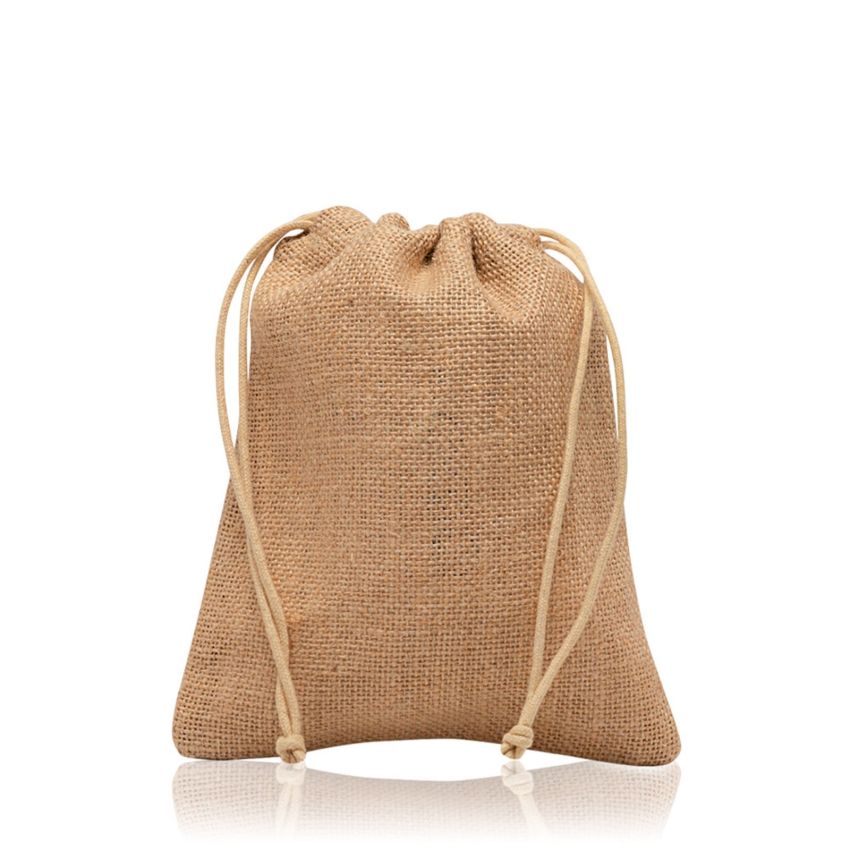 Petit sac en jute avec cordons