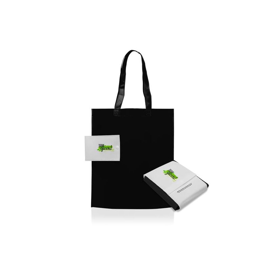 Sac pliable en TNT 80g, avec bouton