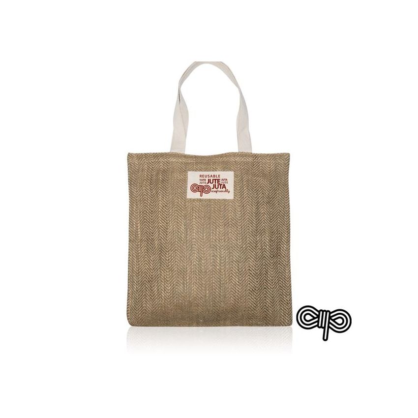 ZigJute Sac en jute avec poignées 100% coton
