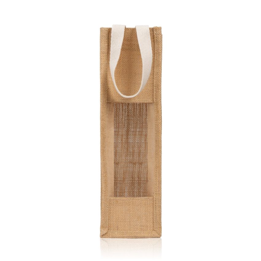 JuteOne Sac en jute, pour 1 bouteille