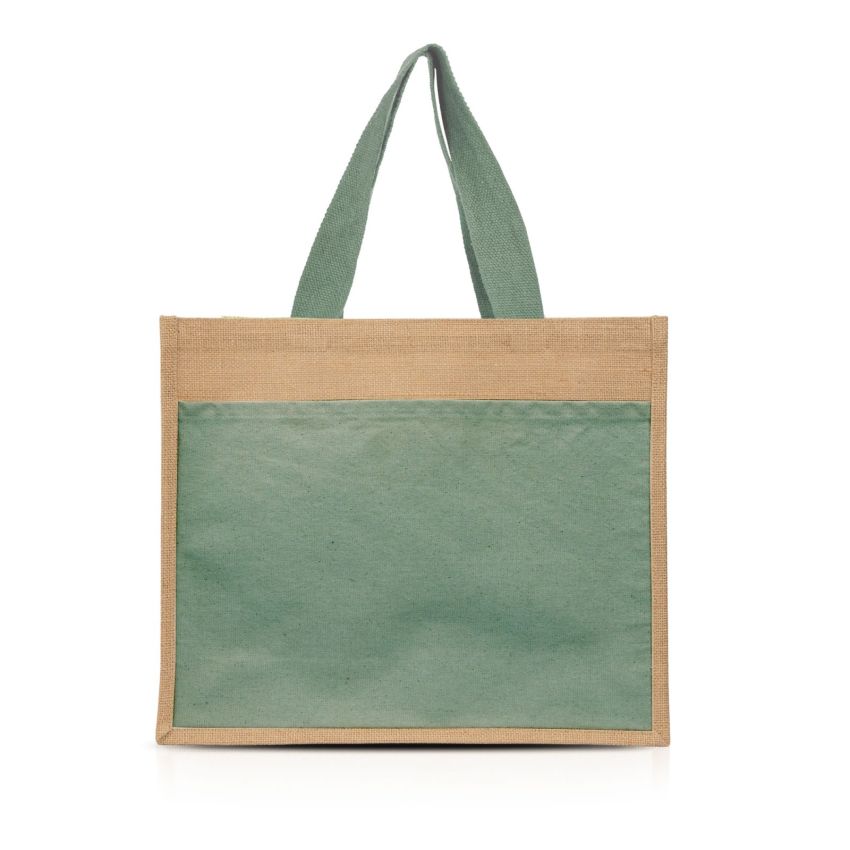SunSet Sac en jute avec poche frontale 100% coton