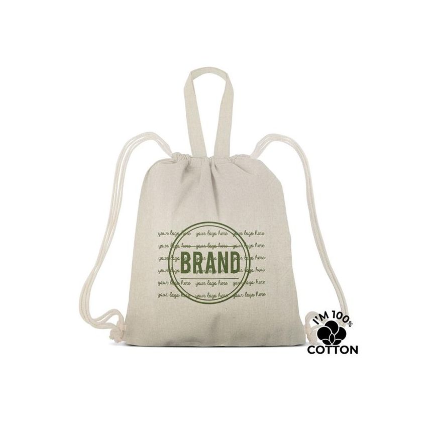 COTDUO Sac à dos avec cordons 100 % coton 140 grammes/m2