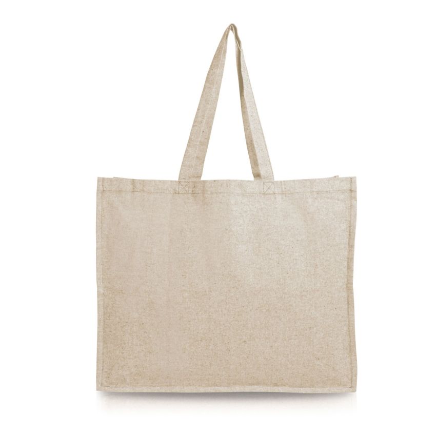 Fashionista Sac en coton recyclé 190g/m2 avec soufflet et côté