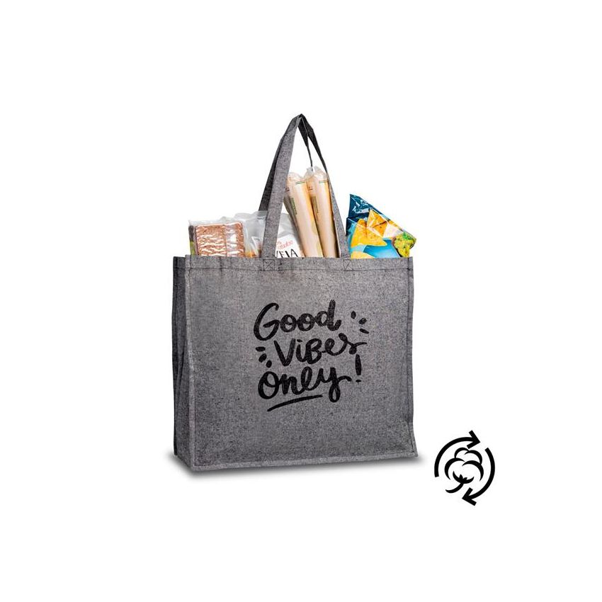 Fashionista Sac en coton recyclé 190g/m2 avec soufflet et côté