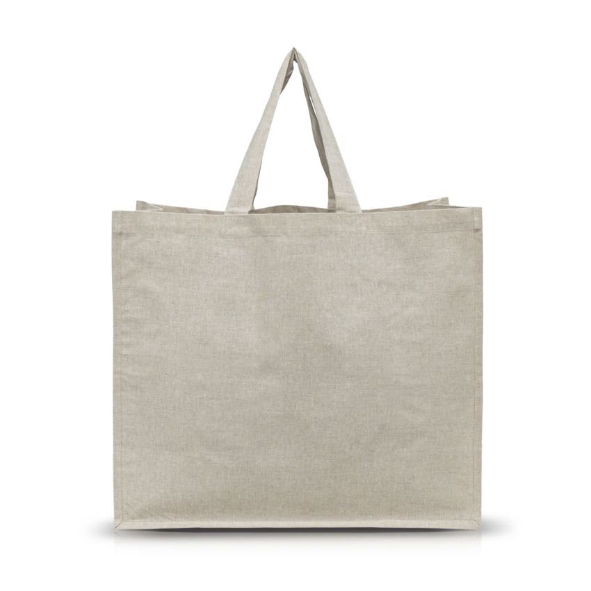 Shopper Sac en coton recyclé avec laminage intérieur.