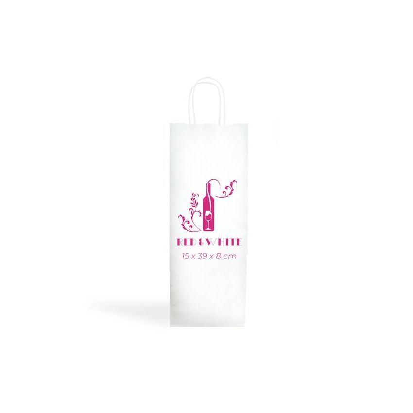 WKraft01 Sac en papier kraft 120g/m2 15X39X8cm - blanc