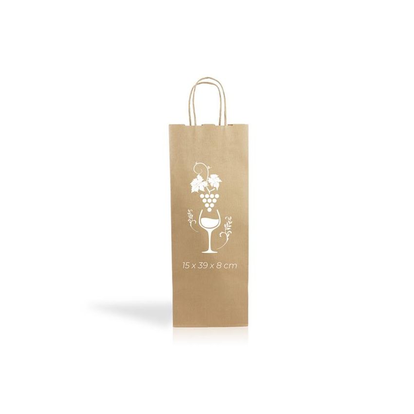 Kraft01 Sac en papier kraft 120g/m² 15x39x8cm