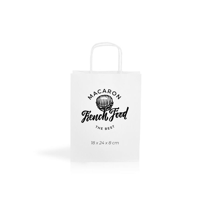 WKraft02 Sac papier kraft 90g/m2 18X24X8cm - blanc