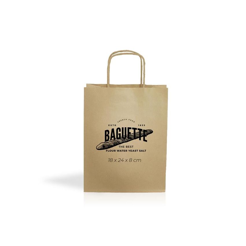 Kraft03 Sac en papier kraft 90g/m² 18x24x8cm