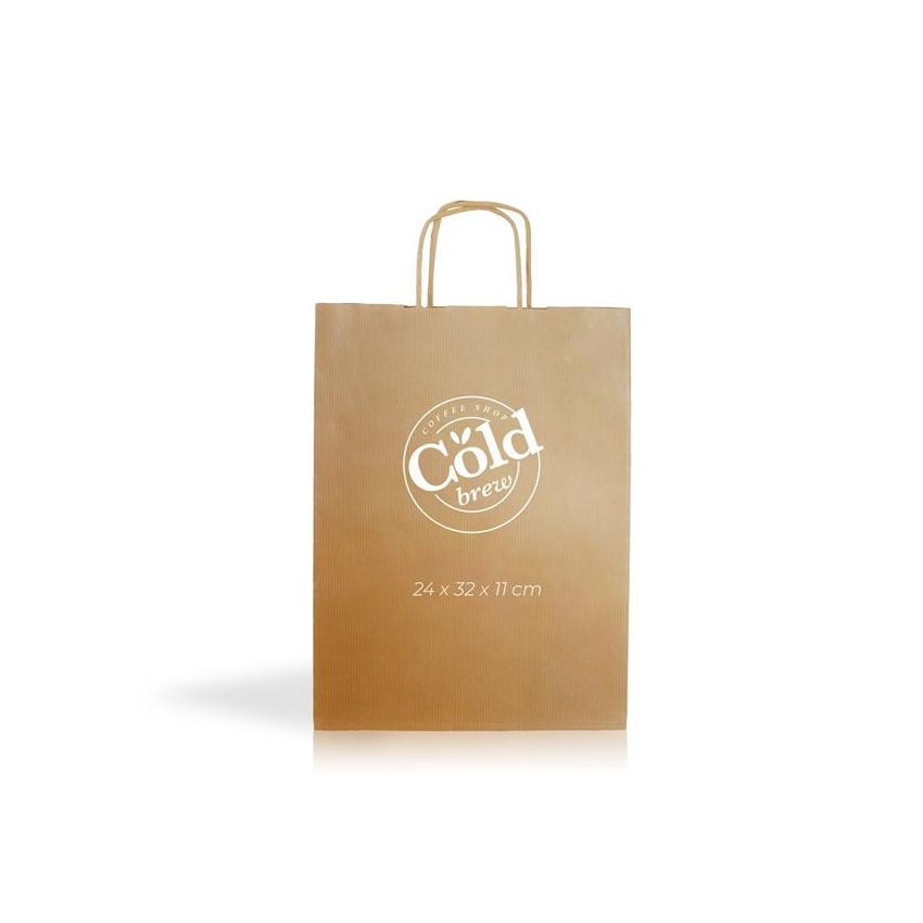 Kraft05 Sac en papier kraft 90g/m2 24X32X11cm