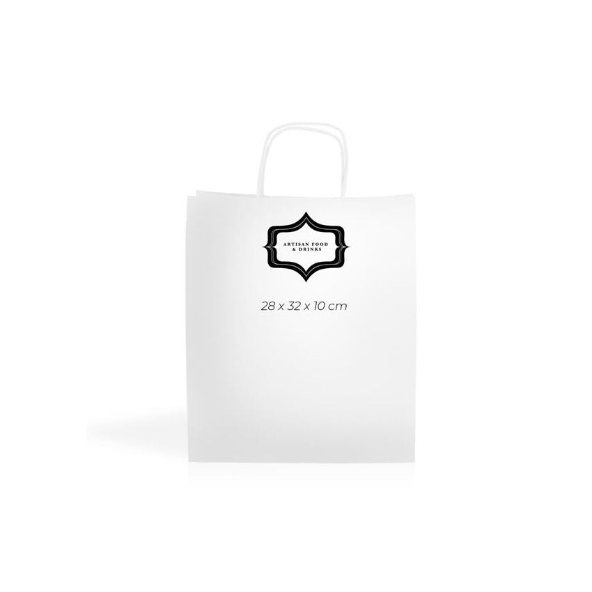 WKraft06 Sac en papier kraft 90g/m2 28X32X10cm - blanc