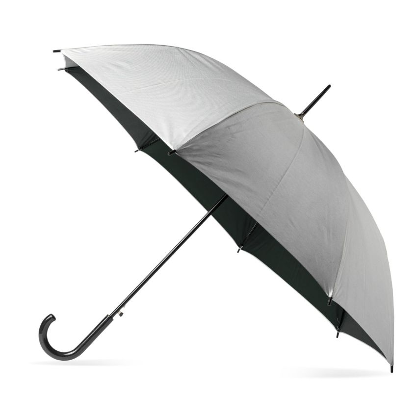 Parapluie automatique Silum, en P-190T argenté, poignée en plastique