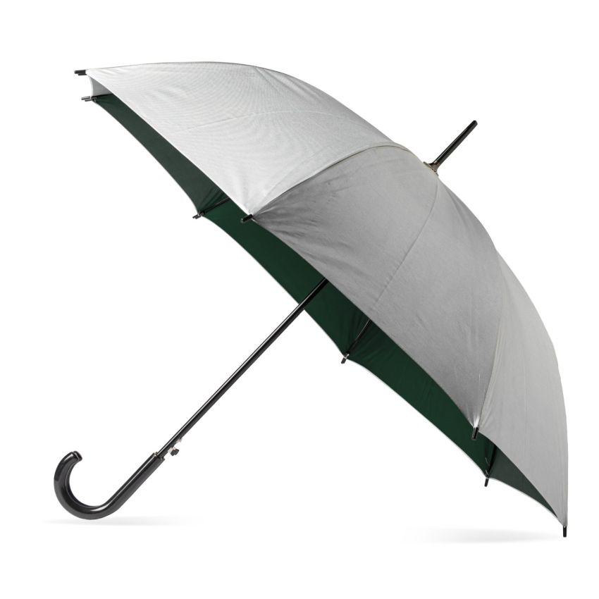 Parapluie automatique Silum, en P-190T argenté, poignée en plastique