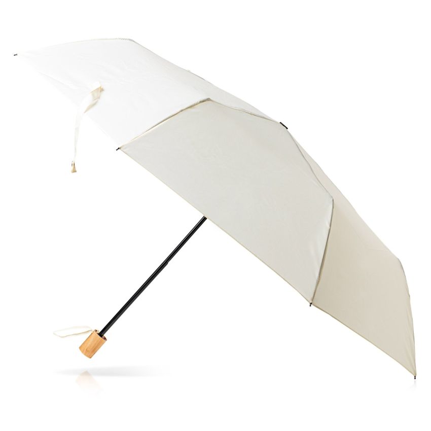 Petit parapluie rétractable en pongé 190T, avec poignée et pochette assorties