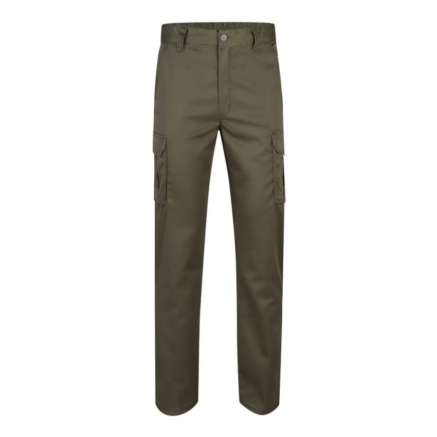 VL LUGH Pantalon stretch multi-poches (240g/m²) en coton (46%), EME (38%) et polyester (16%).