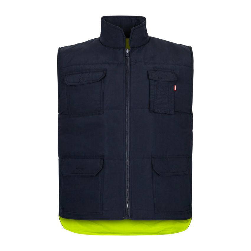 VL DIANA Gilet matelassé (220g/m²), réversible et multi-poches, en polyester (100%), avec fermeture éclair et tirette réversible