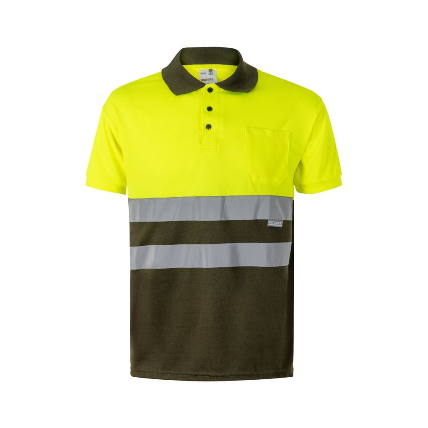 Polo bicolore bird-eye (160g/m²) VL CUPID à manches courtes, en polyester (100%)