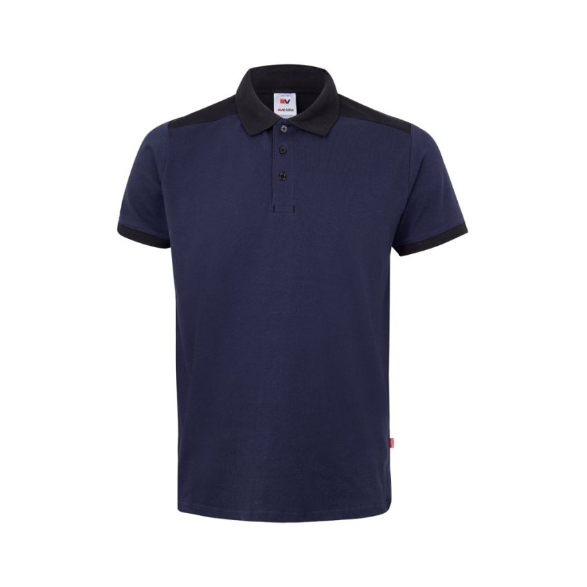 VL VELES Polo piqué stretch bicolore (200g/m²) à manches courtes, en polyester (96 %) et élasthanne (4 %)