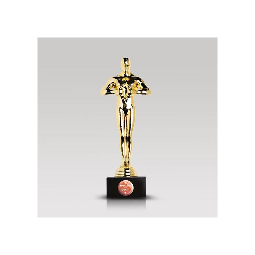 Harmon Trophée statuette dorée, avec base en marbre