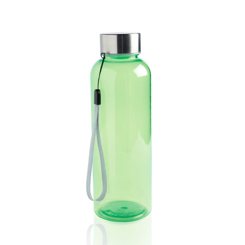 Bouteille RPET 500ml en RPET, avec bouchon en acier et cordon