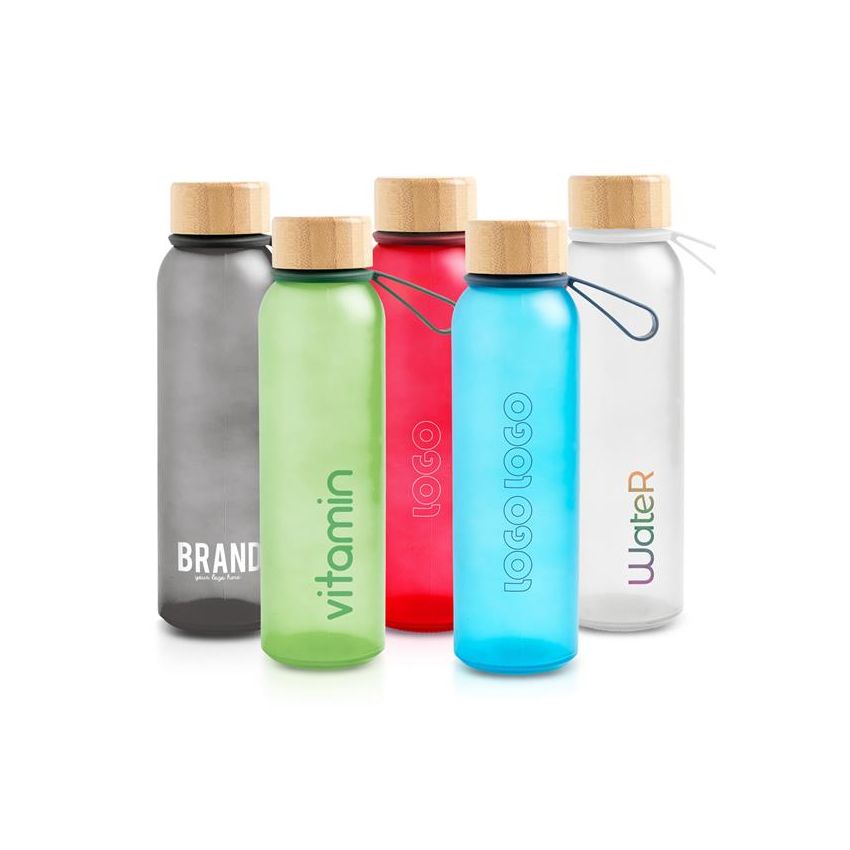 Atlântida Bouteille en verre givré 500ml, avec poignée en silicone