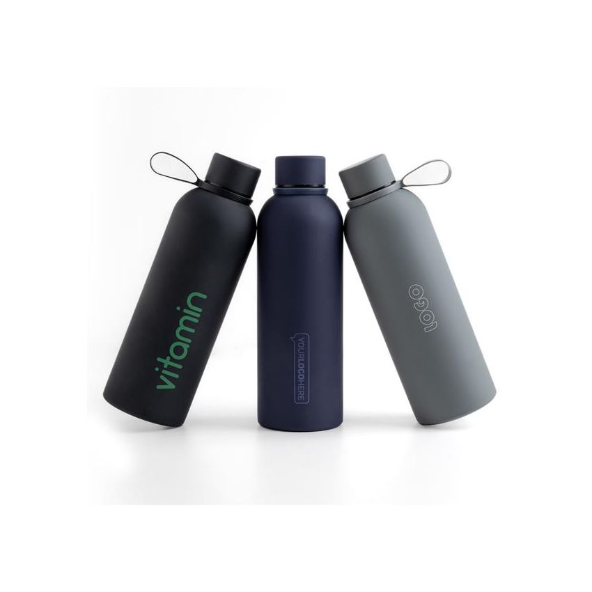 Bouteille isotherme 500ml avec revêtement en caoutchouc