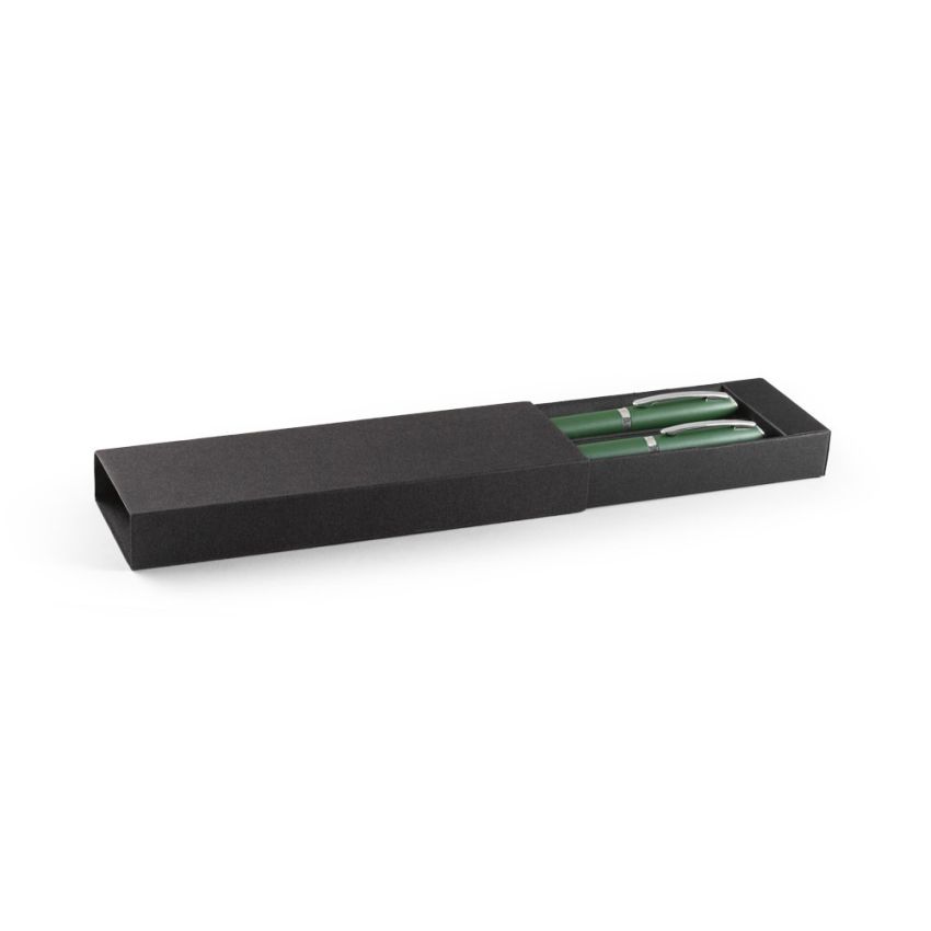 RE-LANDO-SET Ensemble roller et stylo-bille avec corps en aluminium recyclé (100% rAL)
