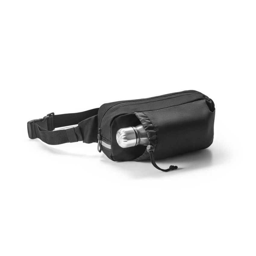 DELFOS POUCH Sac banane en polyester recyclé 300D et polyester recyclé 600D avec éléments réflecteurs