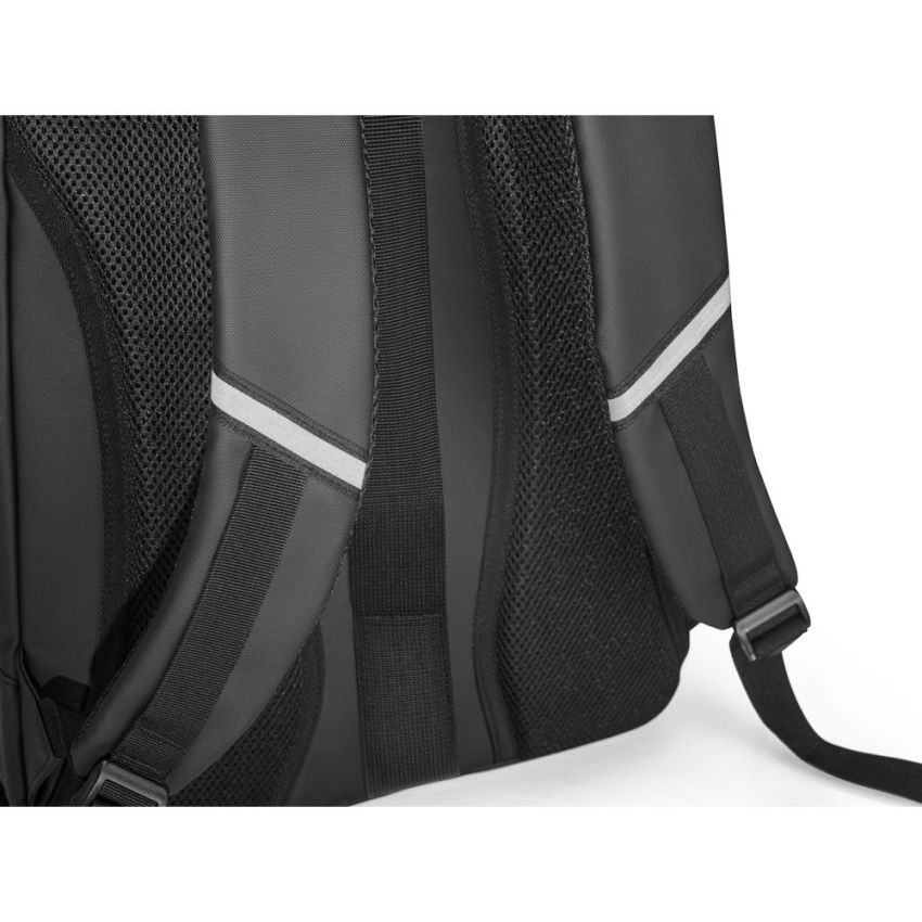 KAMPALA Sac à dos pour ordinateur portable en polyester recyclé 900D haute densité, avec revêtement résistant à l’eau et doublure en polyester recyclé 210D 17,3
