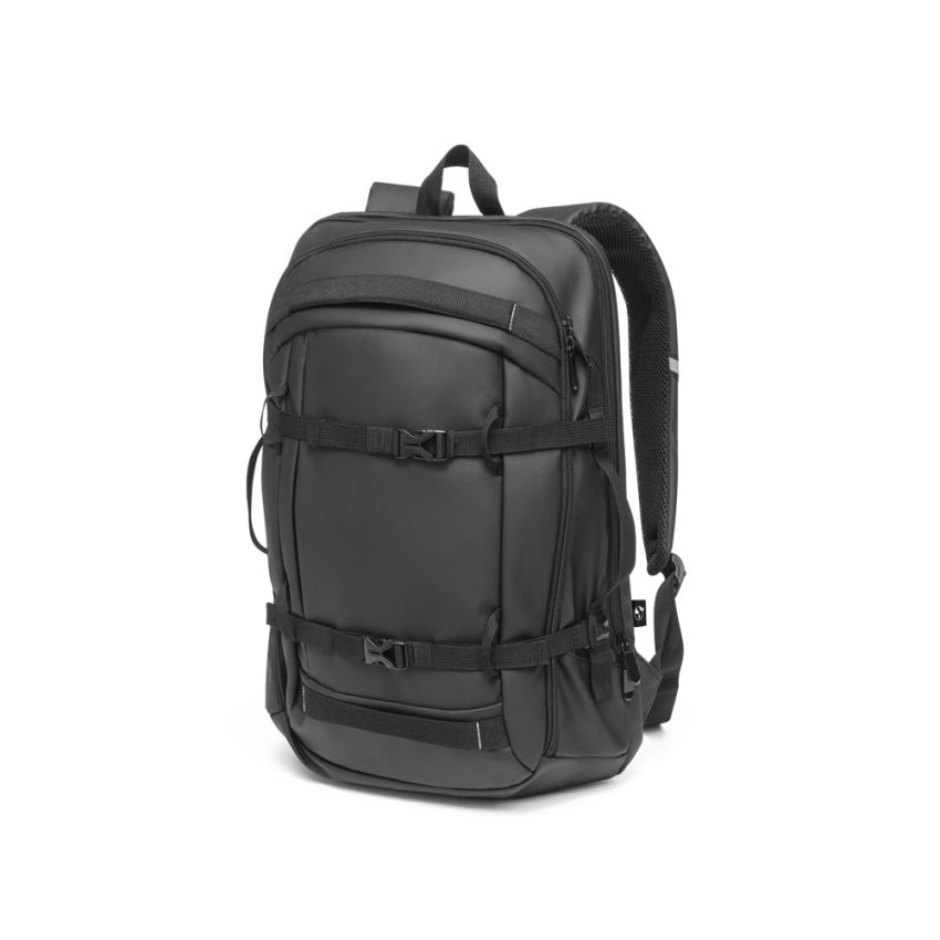 KAMPALA Sac à dos pour ordinateur portable en polyester recyclé 900D haute densité, avec revêtement résistant à l’eau et doublure en polyester recyclé 210D 17,3