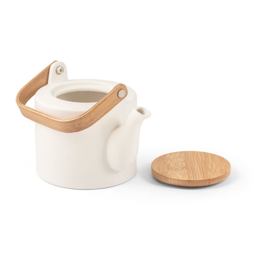 GLOGG Bol en céramique avec couvercle et anse en bambou 700mL