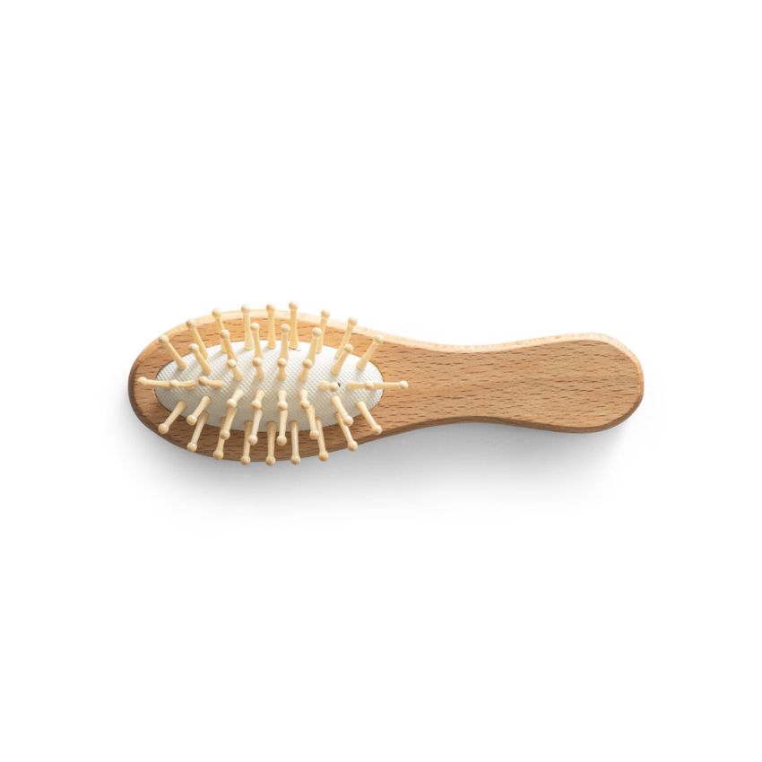 DERN Brosse à cheveux en bois avec dents en bambou