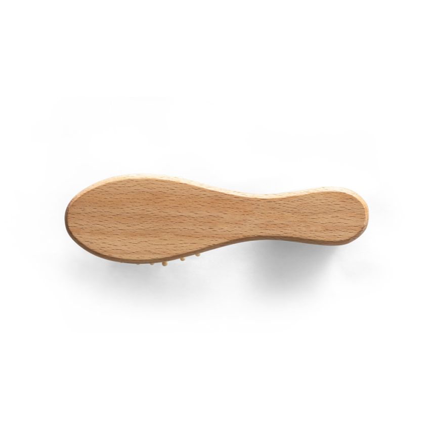 DERN Brosse à cheveux en bois avec dents en bambou