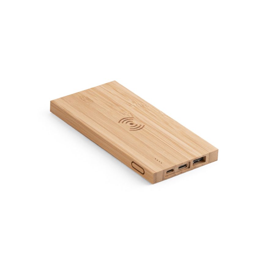 FITCH Batterie externe 5'000 mAh avec chargeur sans fil en bambou 5W