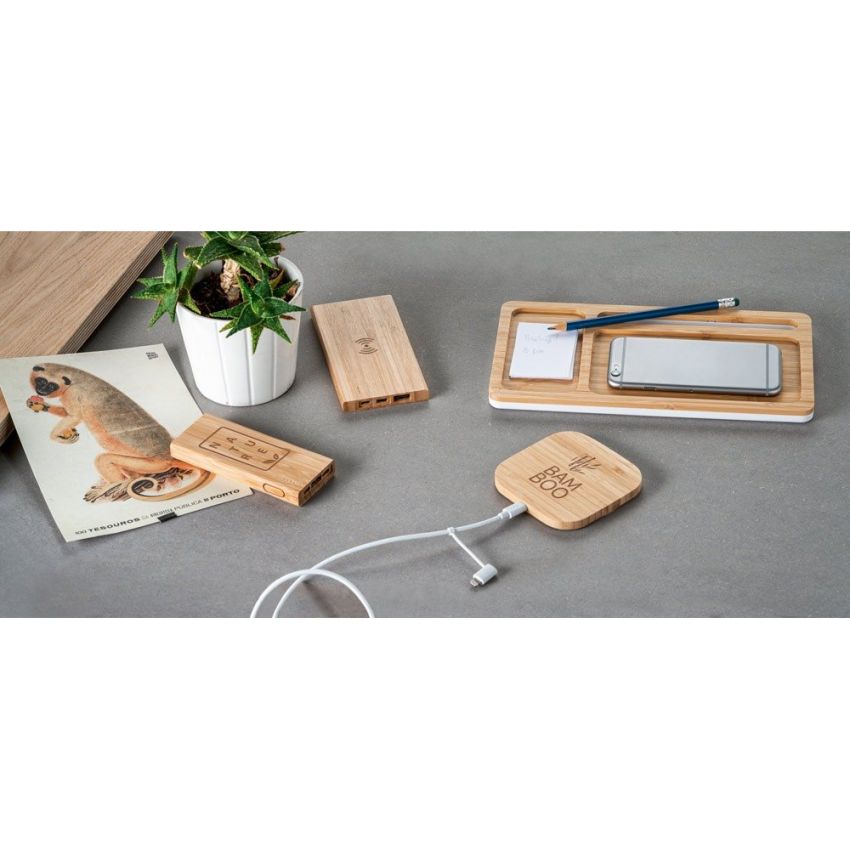 KOHN Batterie externe 5 000 mAh en bambou