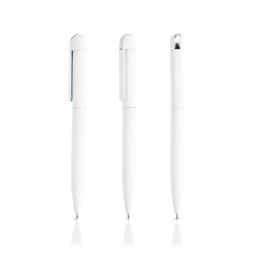 Folk Twist Stylo-bille en acier inoxydable recyclé