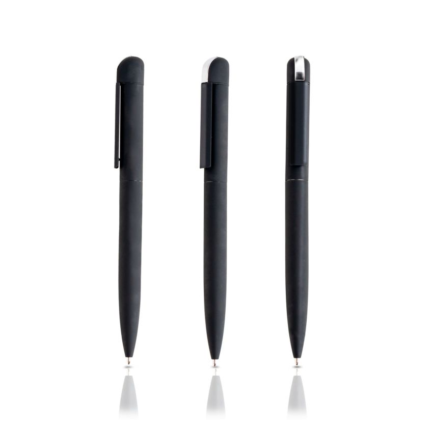 Folk Twist Stylo-bille en acier inoxydable recyclé