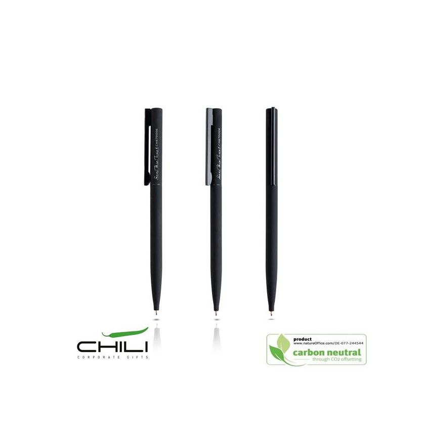 Sari Thin Twist Stylo bille fin en acier inoxydable recyclé