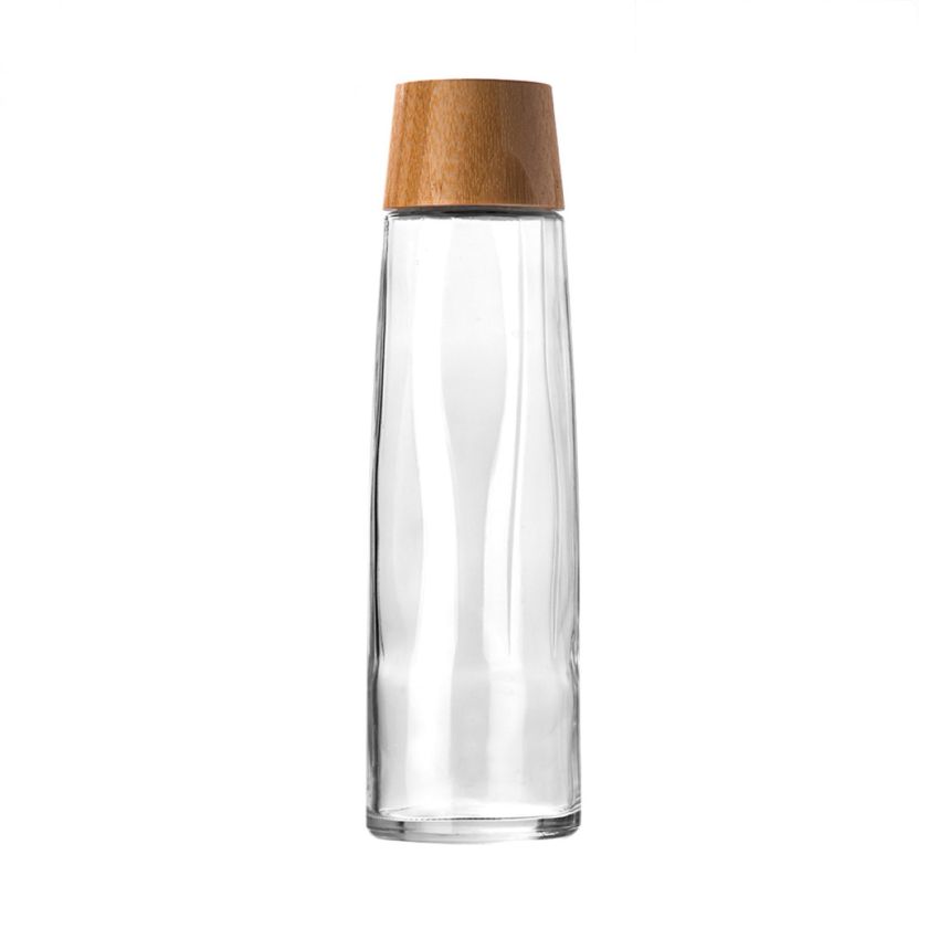 Bouteille en verre BB en verre recyclé 750ml, bouchon en bambou