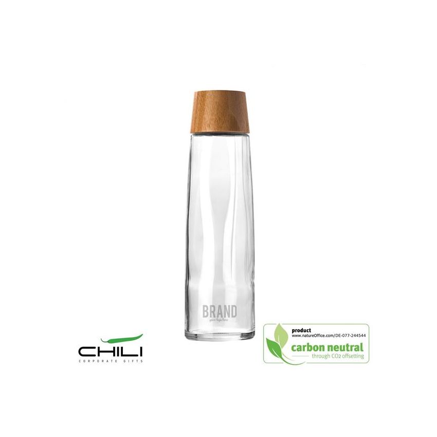 Bouteille en verre BB en verre recyclé 750ml, bouchon en bambou