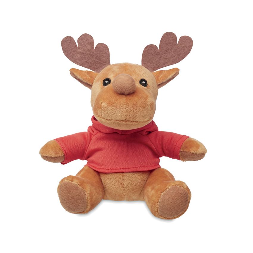 Renne en peluche avec capuche