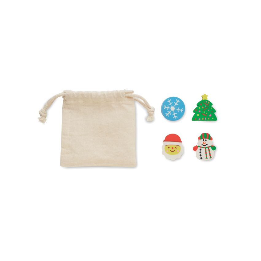 Set de 4 gommes de Noël