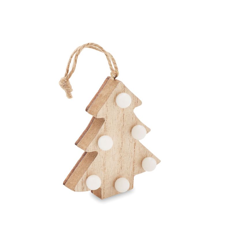 Sapin de Noël en bois avec lumières