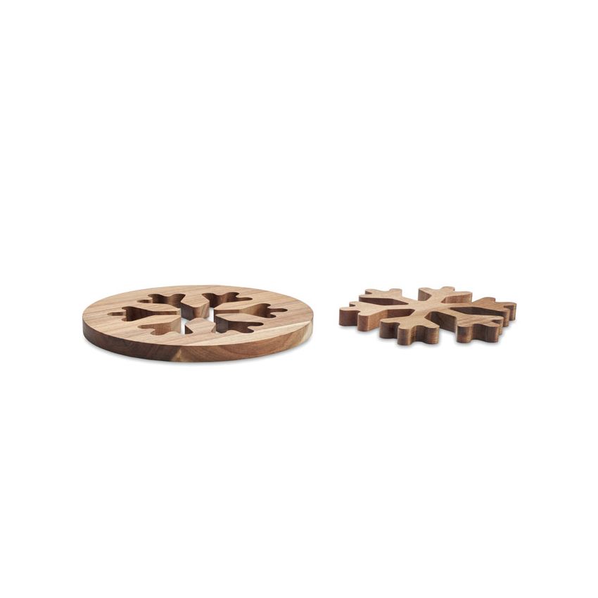 Set de dessous de plats en acacia