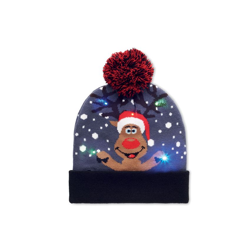 Bonnet de Noël en maille avec LED